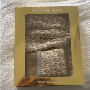 Michael Kors hat, scarf, and gloves set